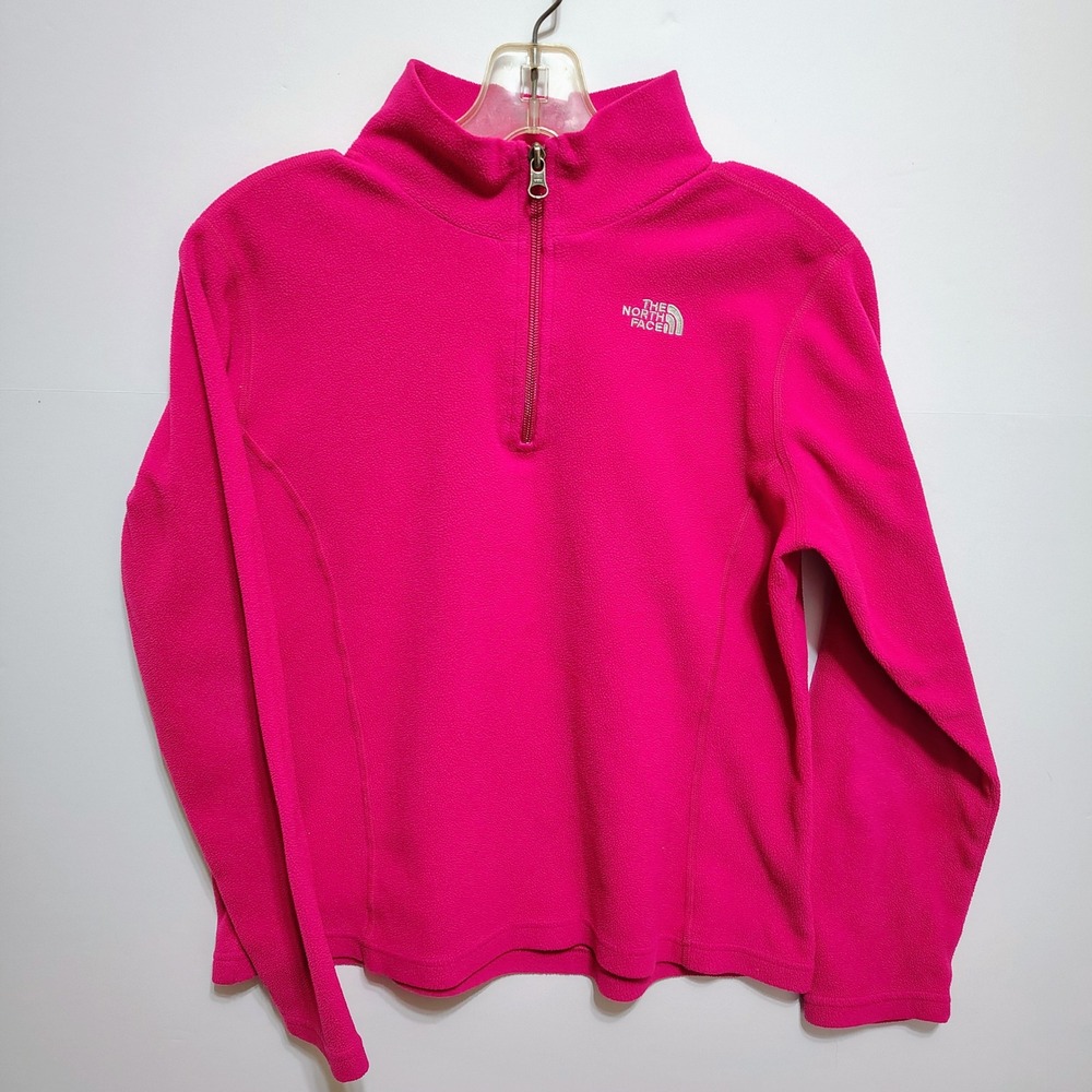 The North Face Fleece 1/4 Zip Pullover Jacket Hot Pink Girls Youth XL Fall